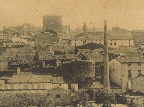 Detalle de postal de hacia 1915 donde ya solo se ve una torre