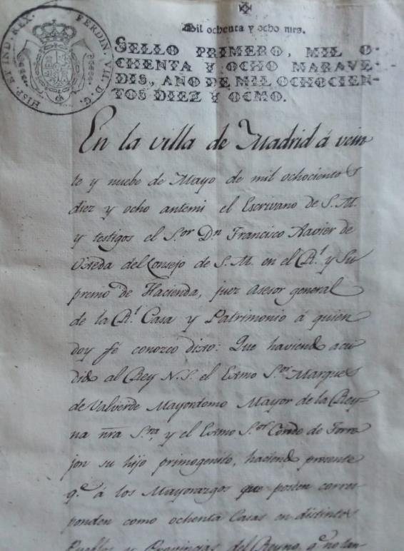 Escritura de 1817