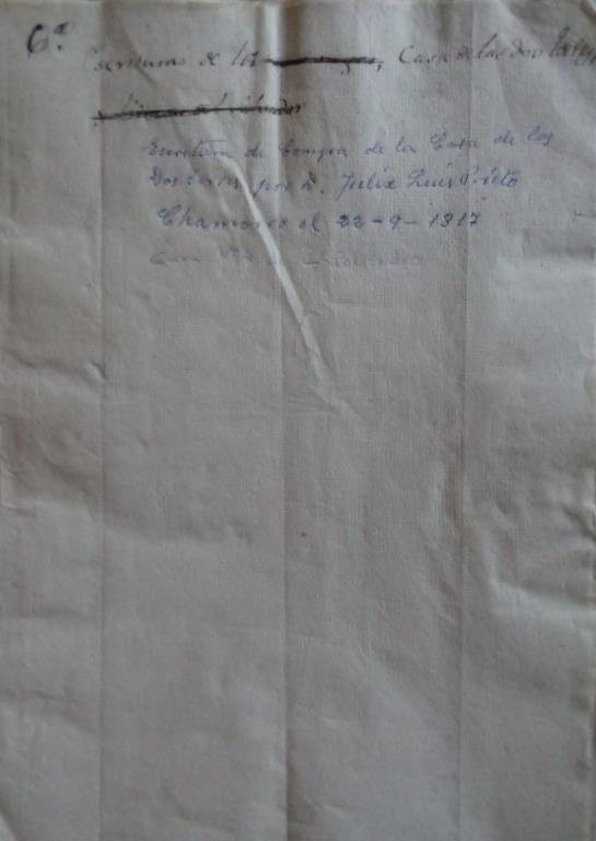 Folio de la escritura de 1817