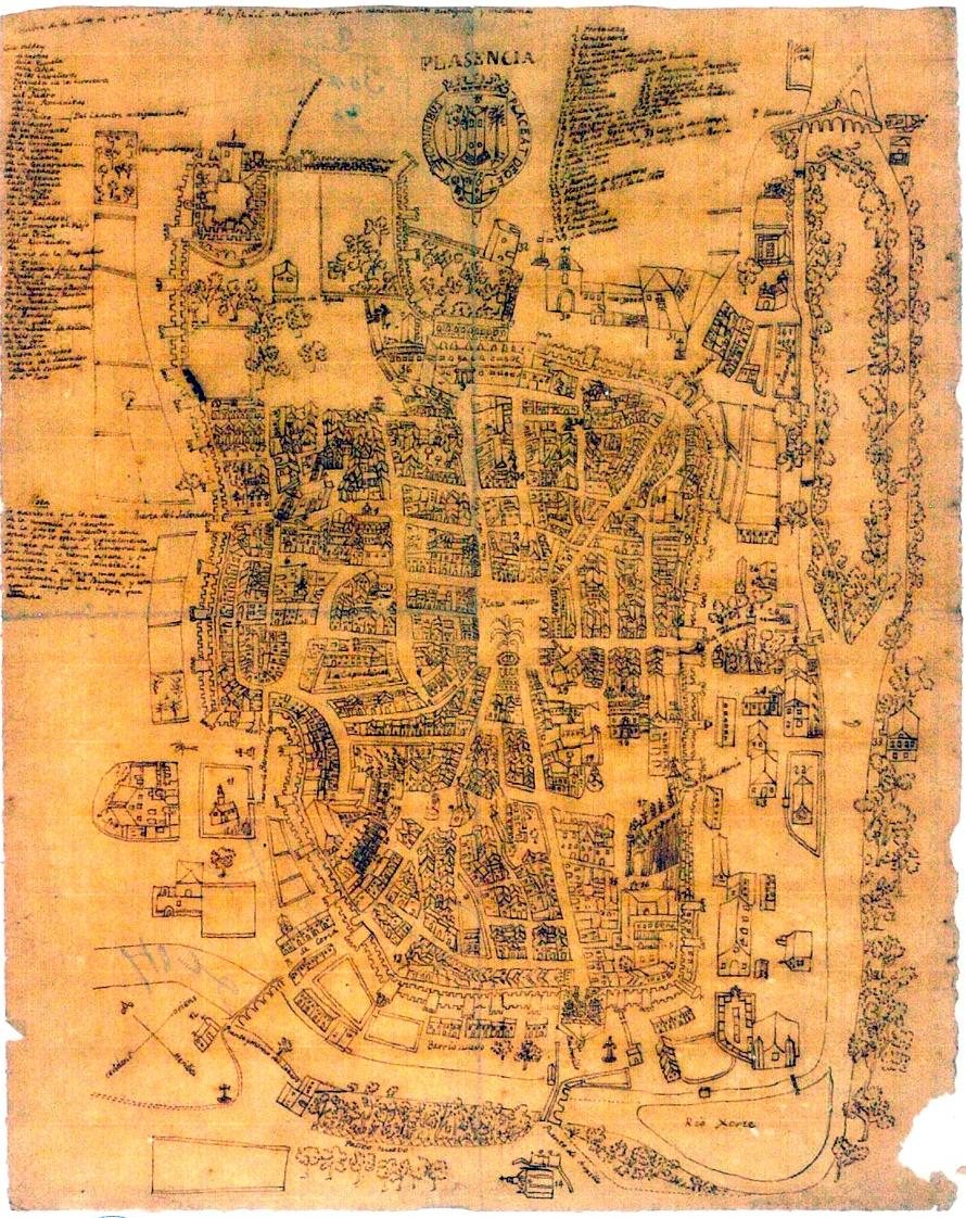 Plano de Plasencia del siglo XVIII